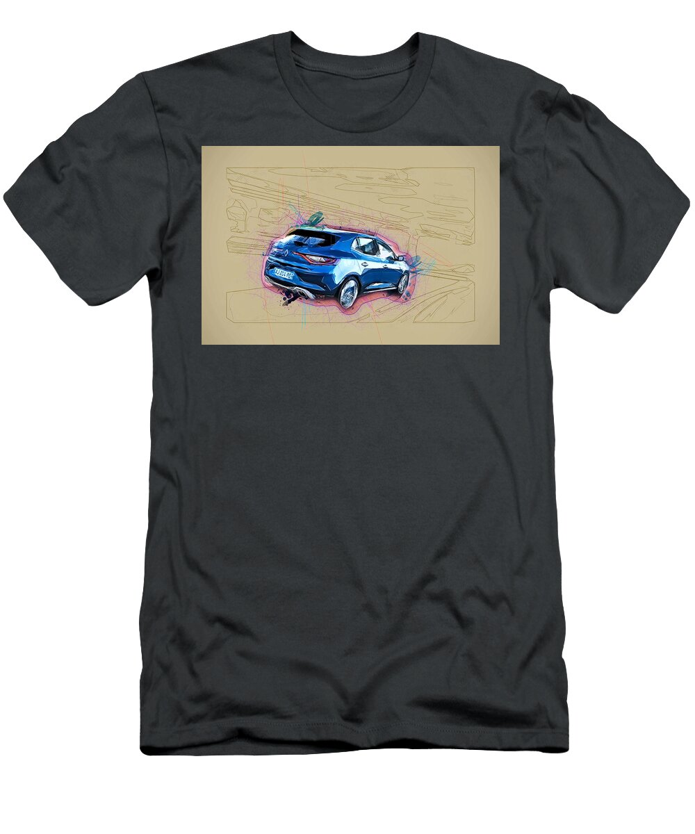 Renault Megane Gt 2018 Exterior Blue Hatchback Sports Version Ola Kunde T-Shirt