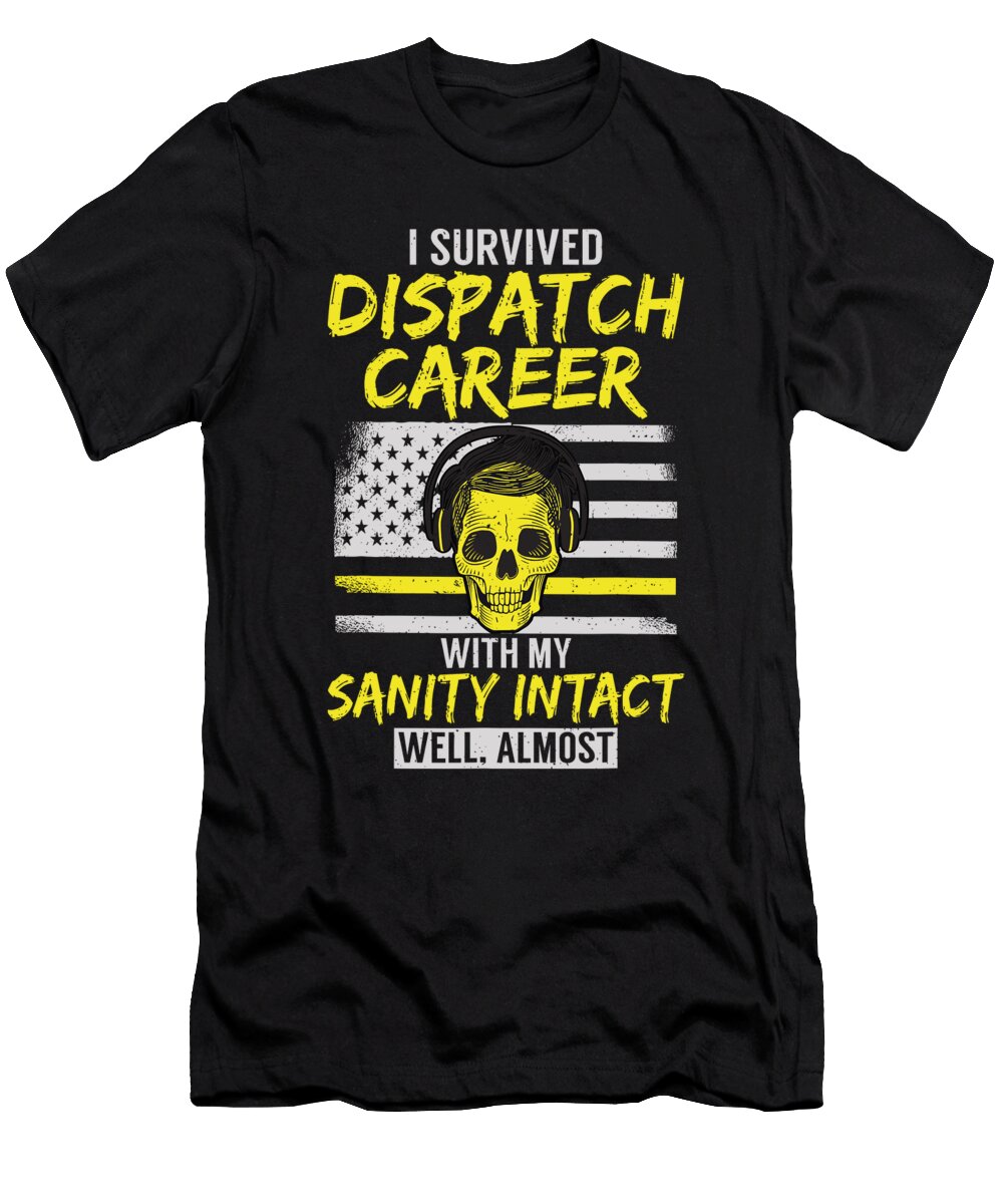 Retired Dispatcher 911 Thin Yellow Line Patriotic 1 T-Shirt