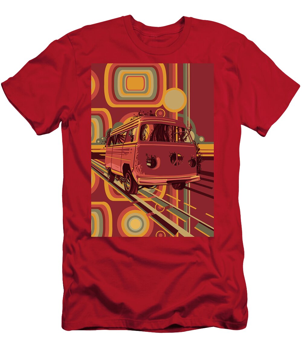 Retro Camper Van 70s Bekim Art T-Shirt
