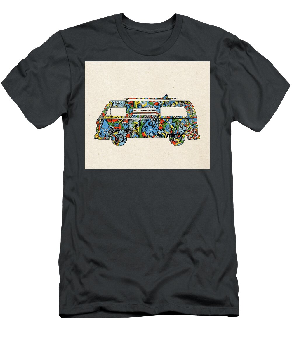 Retro Camper Van Bekim Art T-Shirt