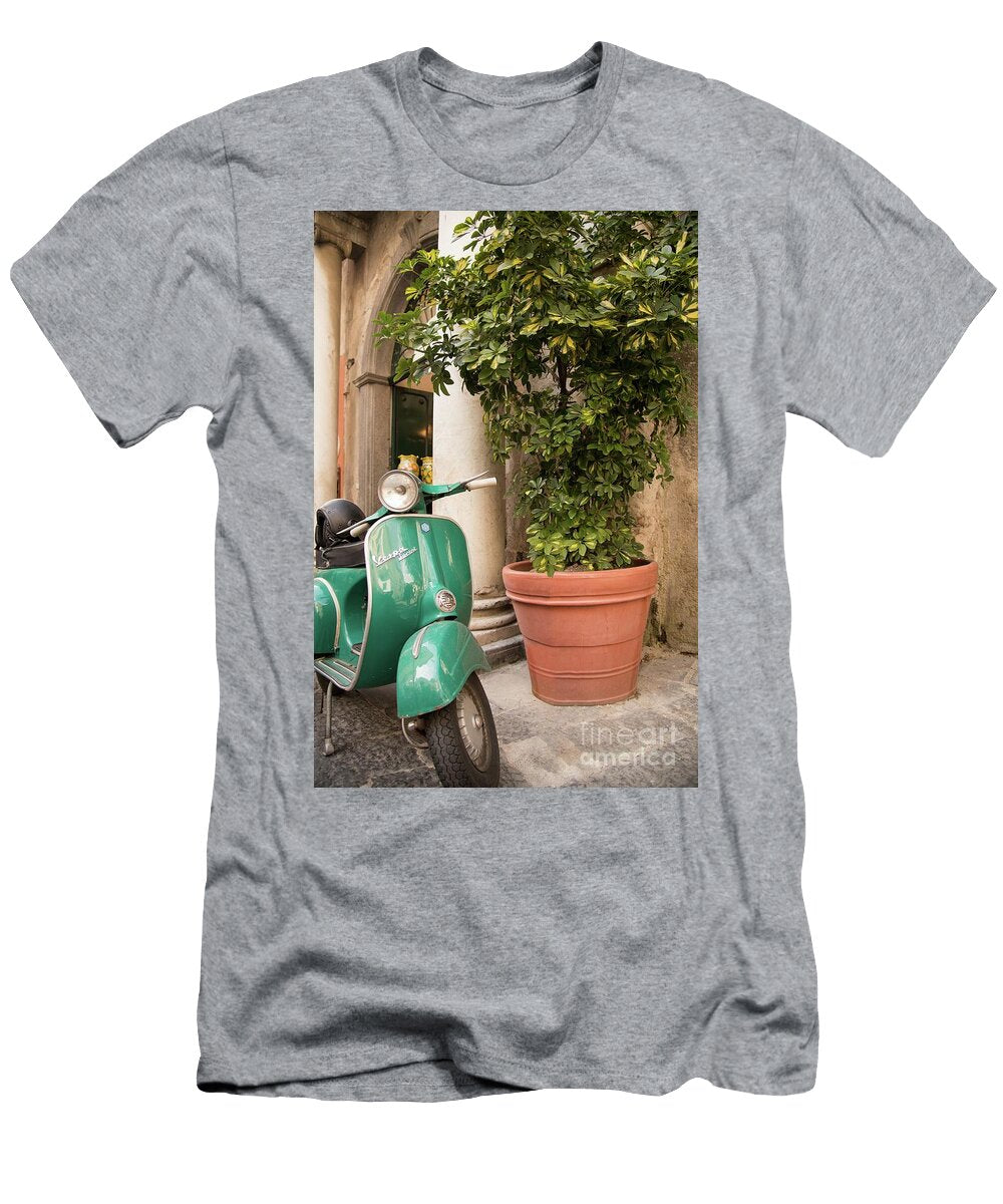 Retro Scooter in Amalfi 1 Travel Wall Art Anitas and Bellas Art T-Shirt