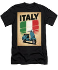 Retro Scooter with Italian Flag Italy Scooter Vintage Poster Travel Poster Art Print T-Shirt