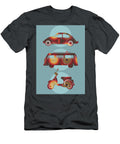 Retro Wheels 70s Blue Bekim Art T-Shirt