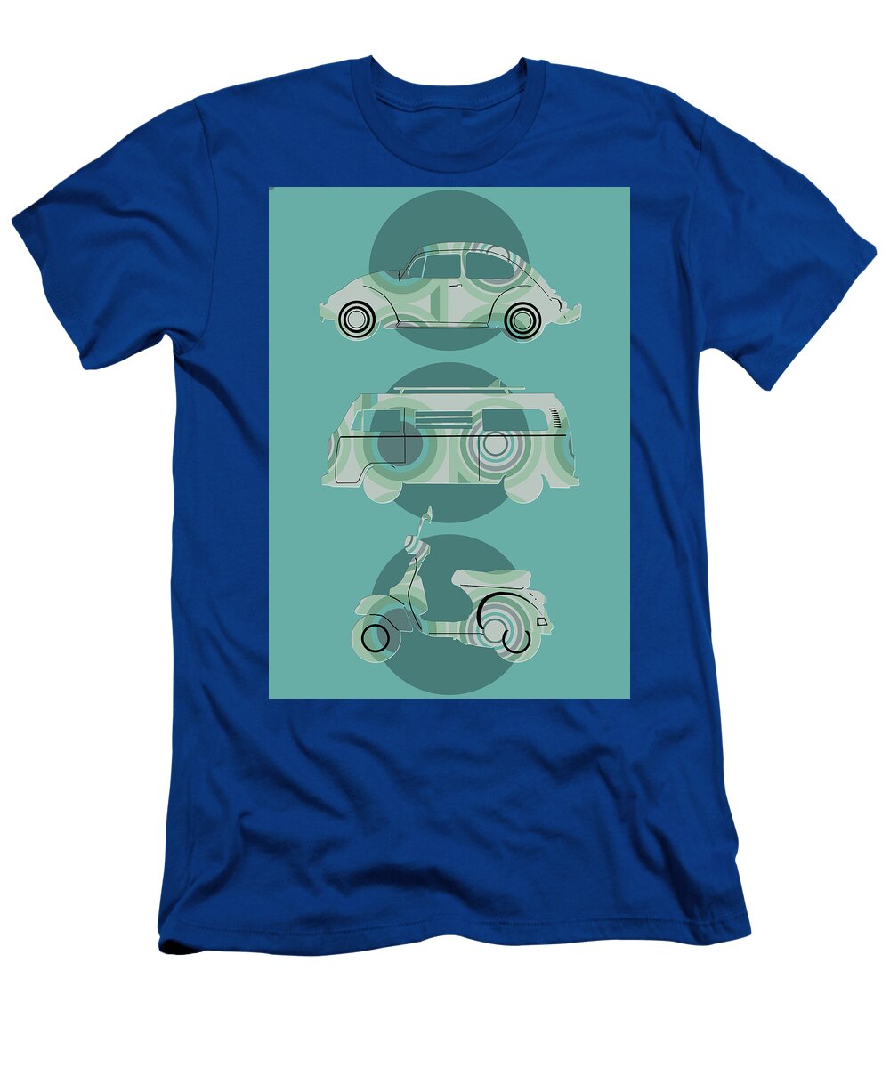 Retro Wheels Green Bekim Art T-Shirt