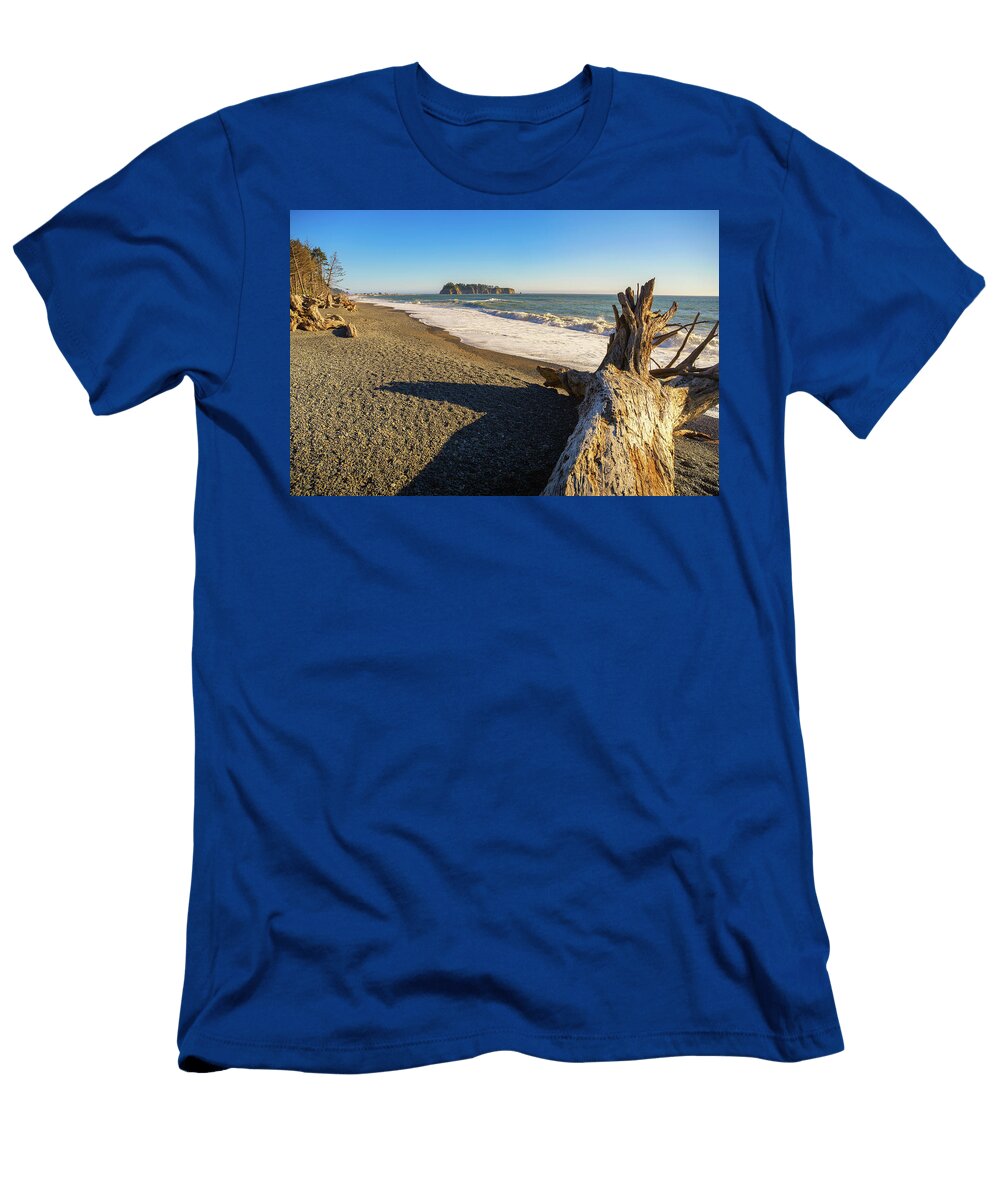 Rialto Beach with Driftwood and Pebbly Sand in Washington State Miroslav Liska T-Shirt