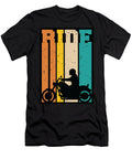 Ride Retro Motorcycle Cruiser Silhouette Illustration Jeff Hobrath T-Shirt