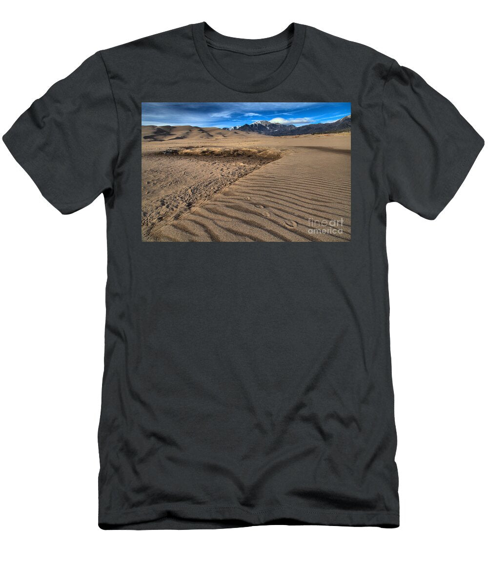 Rippled Dunes Below the Sangre De Cristo Mountains Adam Jewell T-Shirt