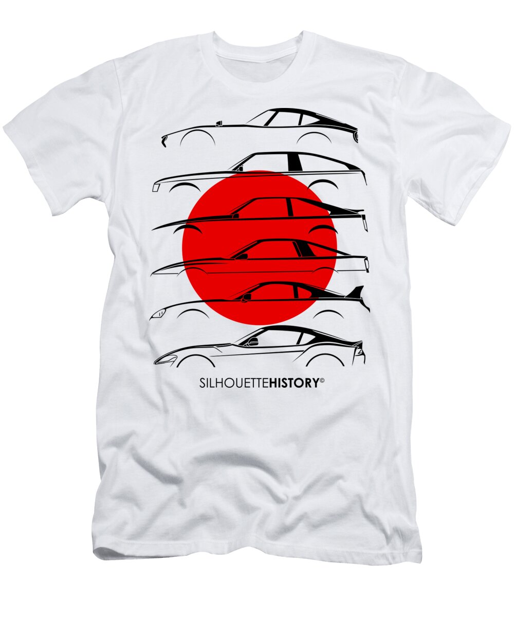 Rising Sun Sports Car 6g Silhouettehistory Gabor Vida T-Shirt