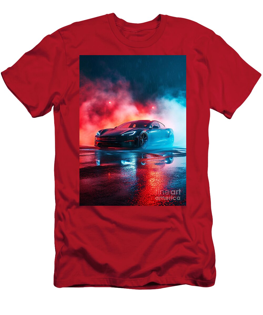 Roadster Radiance Tesla Roadster in Epic Smoke Canvases Clark Leffler T-Shirt
