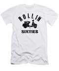 Rollin Sixties Scooter Funny Retro Motorbike Black Distressed Henry B T-Shirt