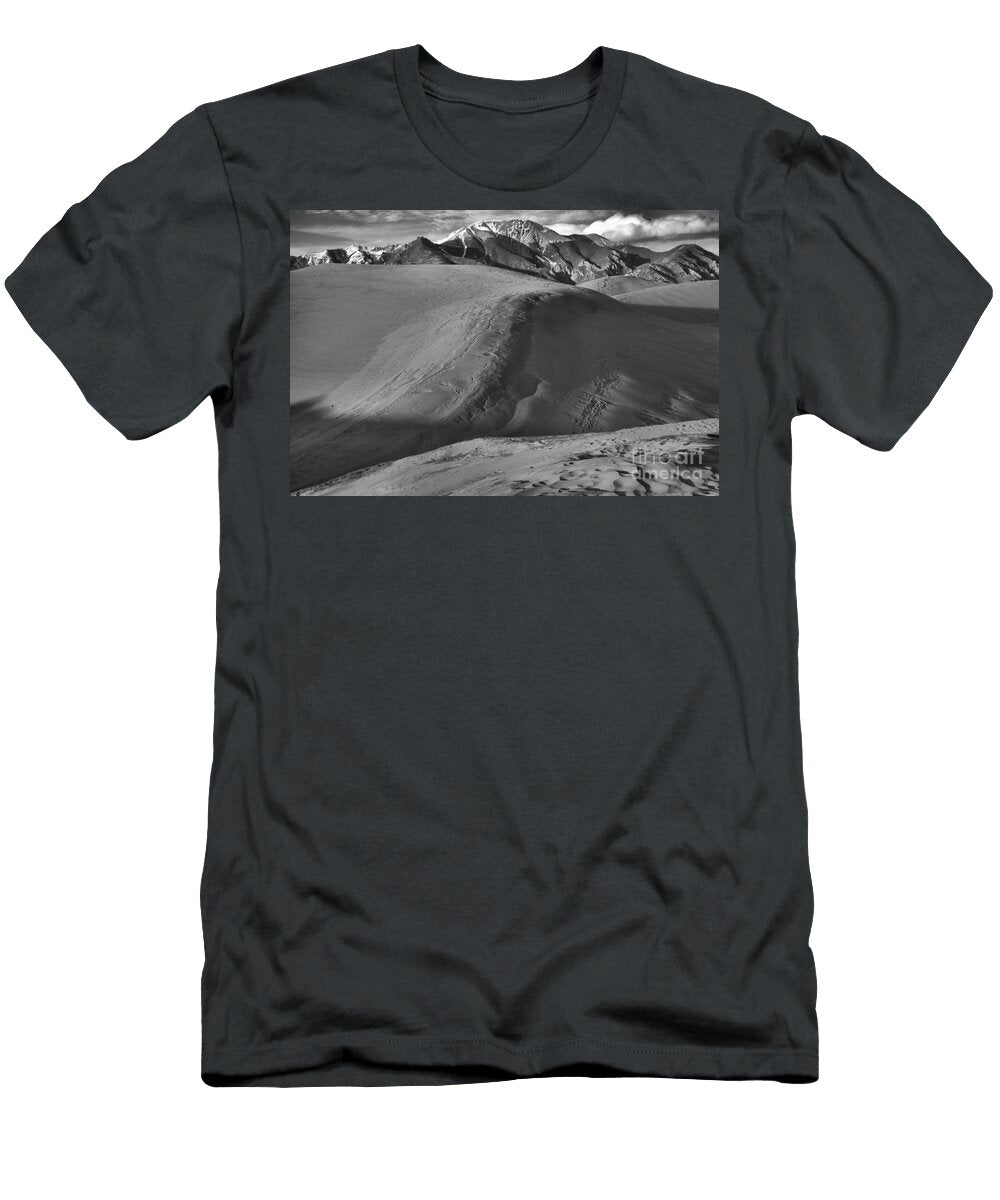Rolling Colorado Sand Dunes Black and White Adam Jewell T-Shirt