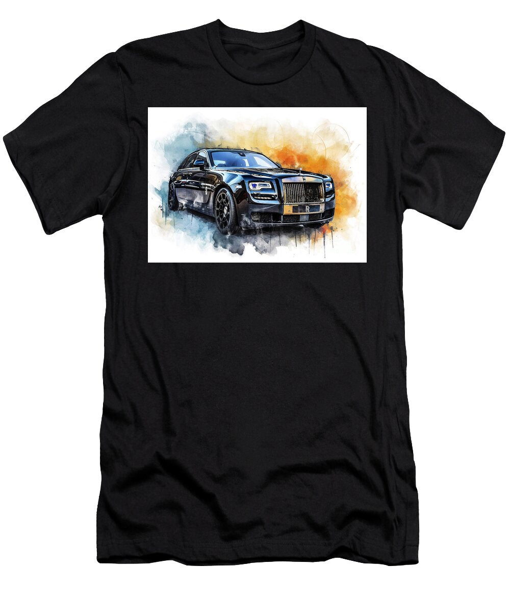 Rollsroyce Ghost Black Badge Watercolor Abstract Vehicle Clark Leffler T-Shirt