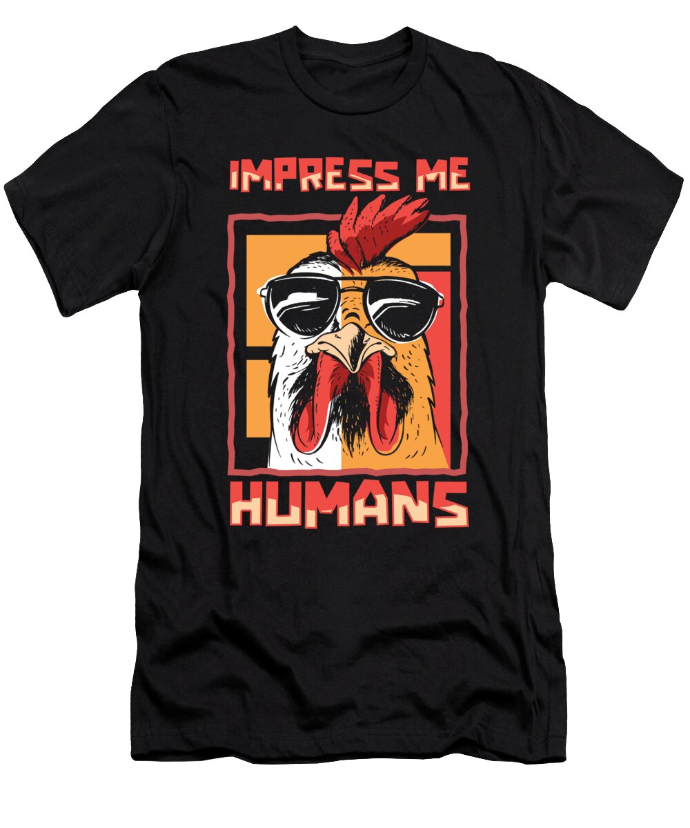 Rooster Sunglasses Farming Farmer Cock Crazy Squirrel T-Shirt