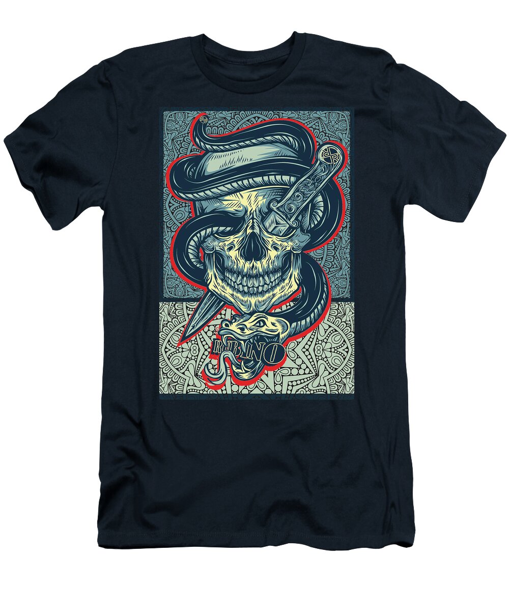 Rubino Logo Tattoo Skull Tony Rubino T-Shirt