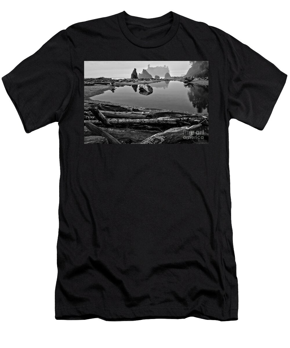 Ruby Beach Black and White Adam Jewell T-Shirt