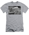 Rural Landscape Rusted Vintage Automobile in Black and White Randall Nyhof T-Shirt