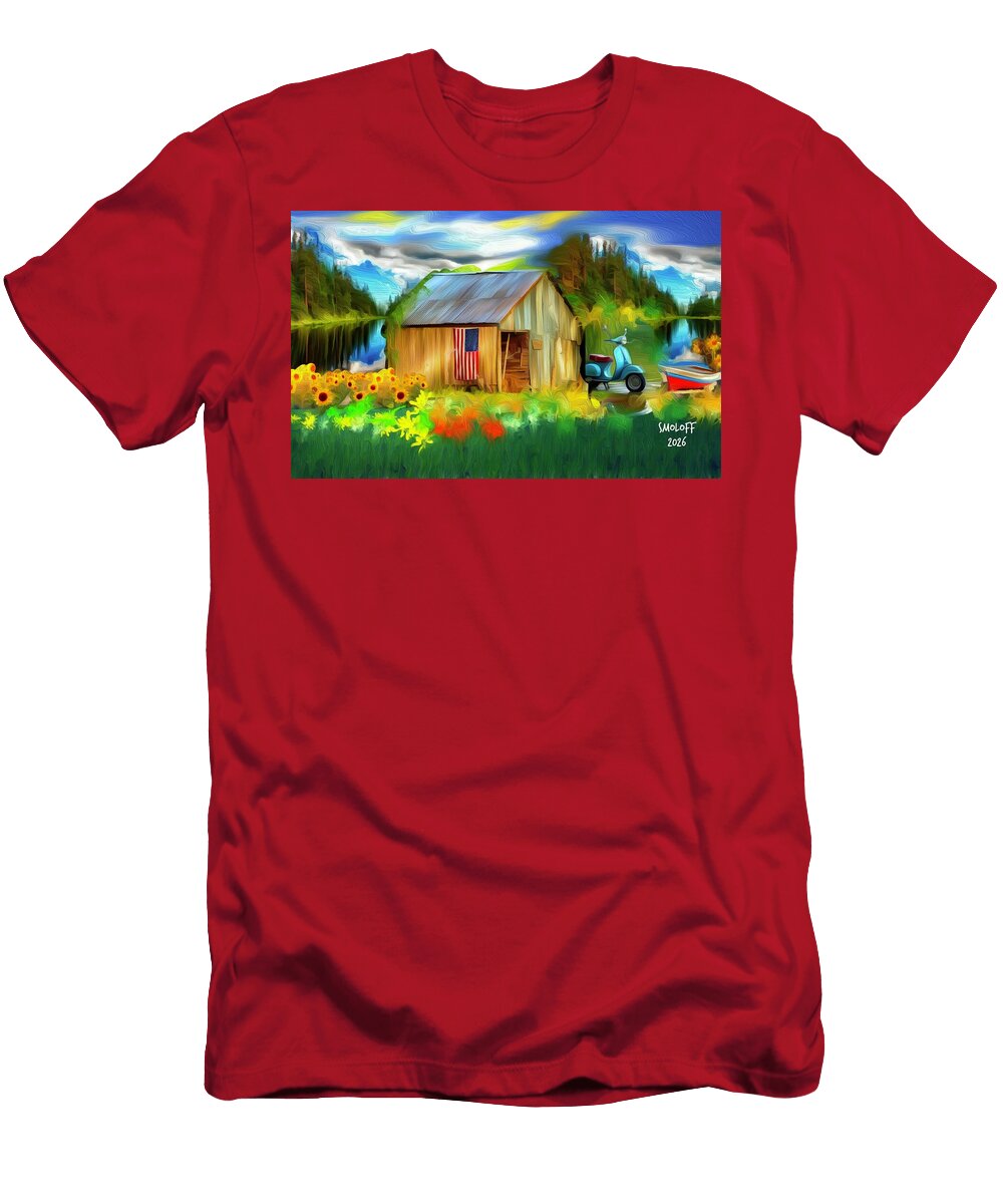 Rustic Cabin By the Lake Barbara Smoloff T-Shirt