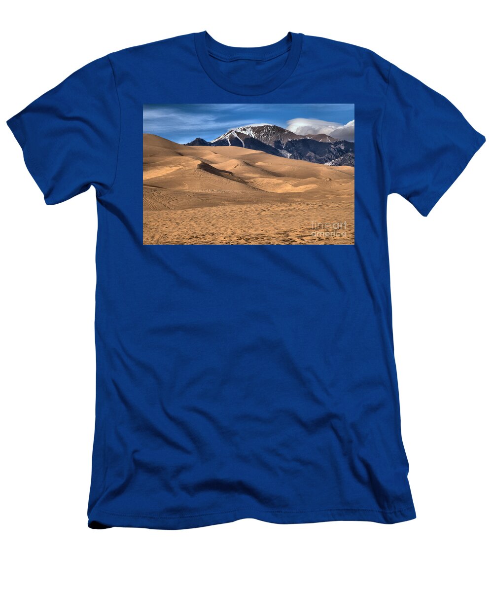 Sangre De Cristo Mountains Over the Dunes Adam Jewell T-Shirt