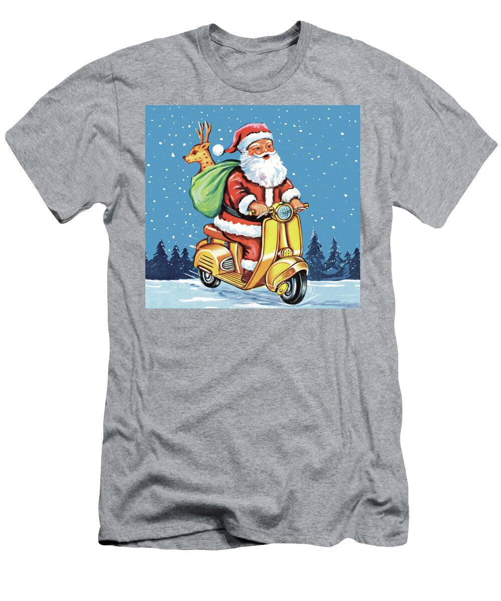 Santa on Scooter Csa Images T-Shirt