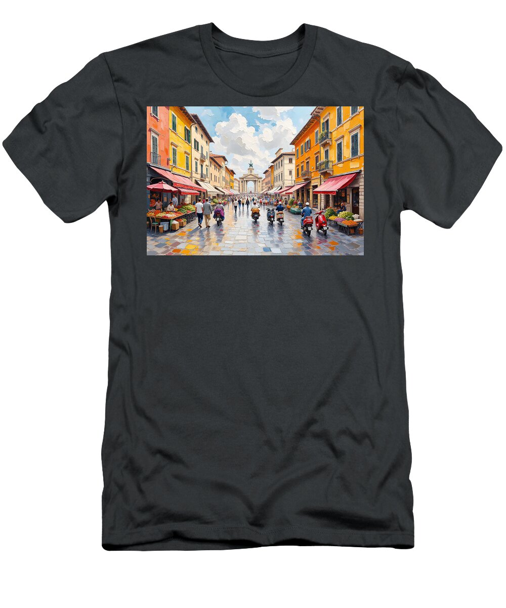 Scene Near Piazza Venezia Kevin Walker and Pixel Reverie T-Shirt