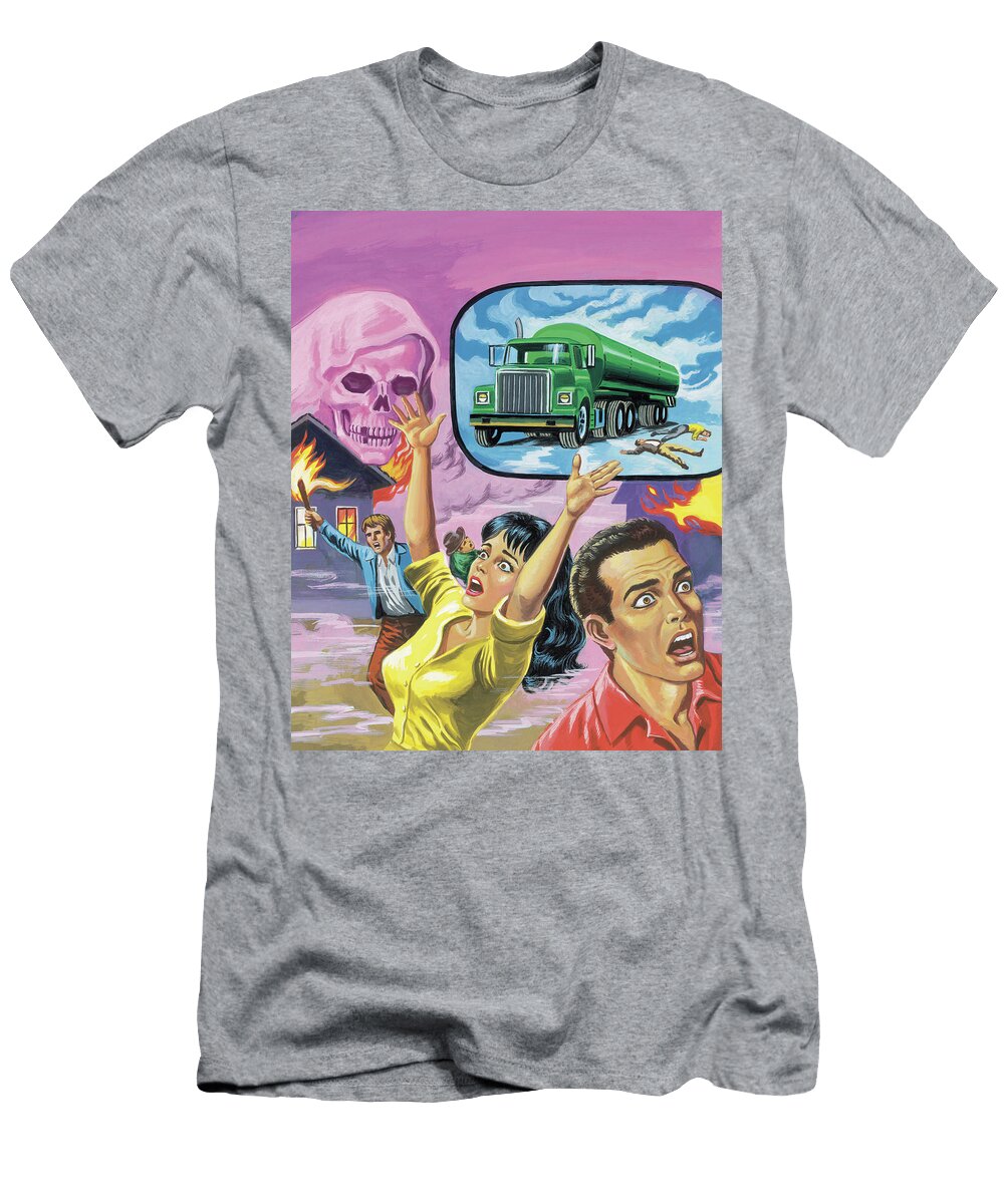 Scene of Destruction and Terror Csa Images T-Shirt