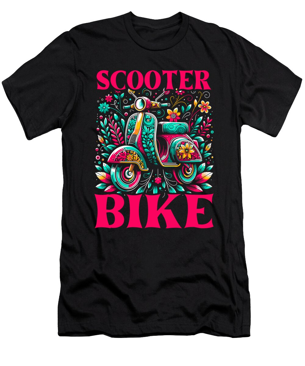 Scooter Bike Moped Motorbike Scooter Bike Girl Crazy Squirrel T-Shirt