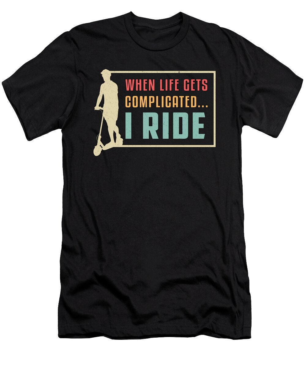 Scooter Driver I Ride Escooter Stunt Retro Vintage Tshirtconcepts Marvin Poppe T-Shirt