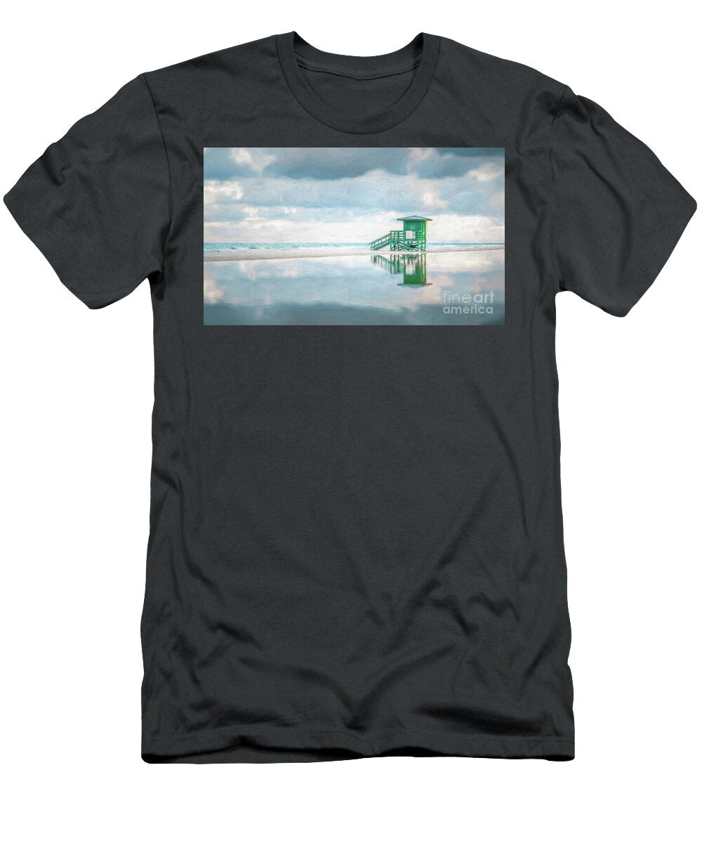 Scooter of the Beach Stand Siesta Key Fl Painterly Liesl Walsh T-Shirt