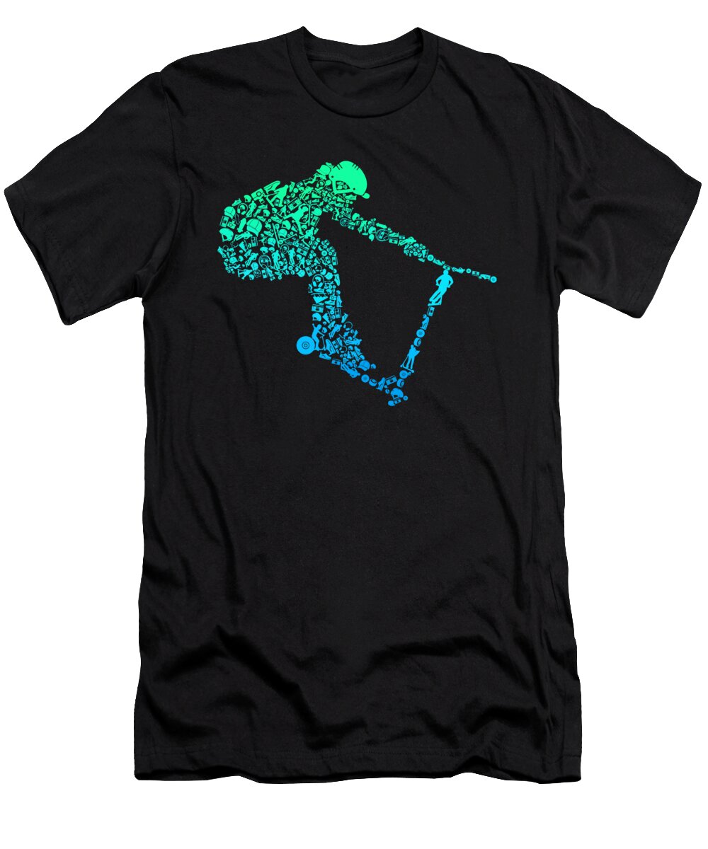 Scooter Stunt Retro Style Scooter Gift for Boy Youth 1 T-Shirt