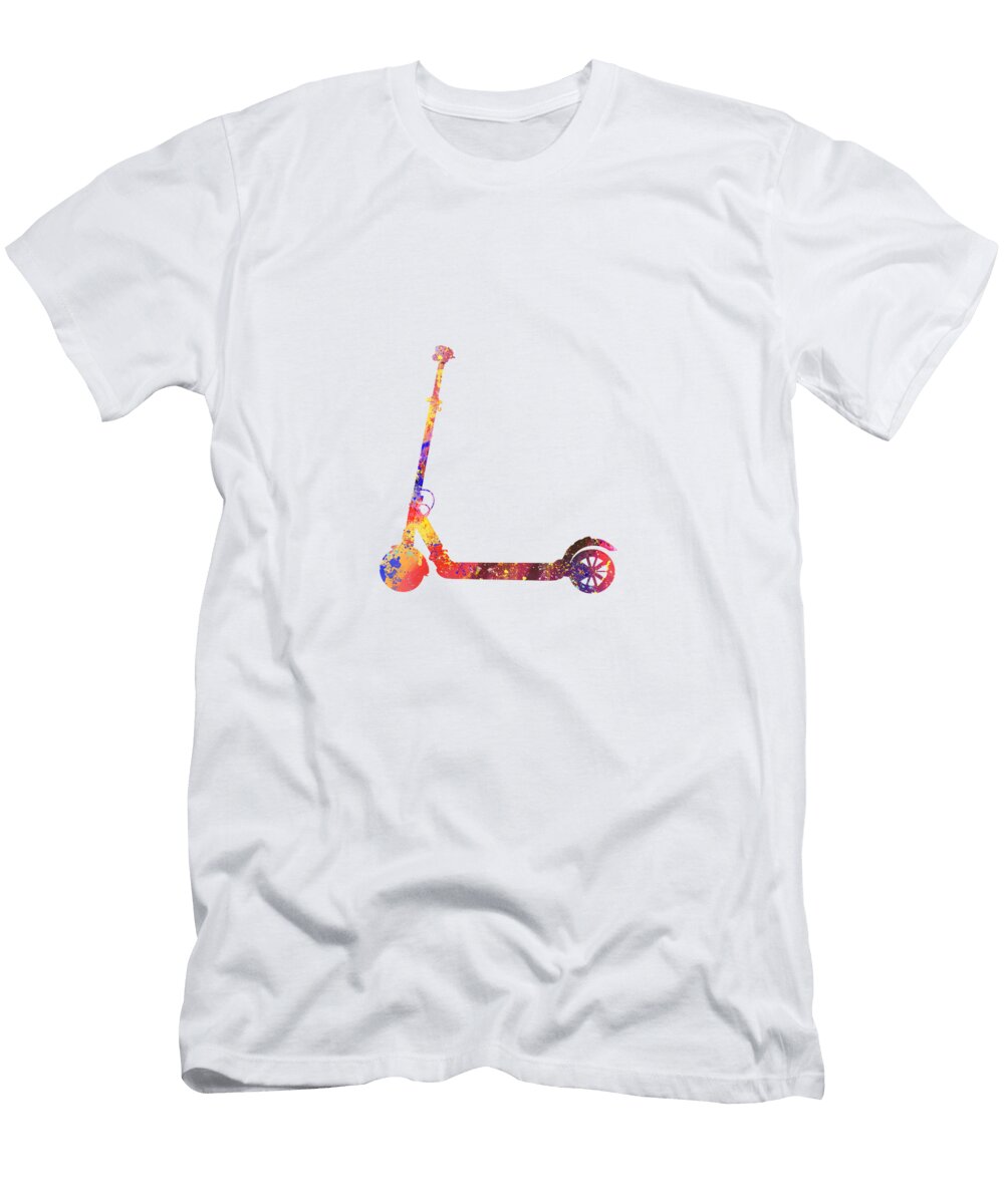 Scooter Watercolour Quote Art Design Inspiration Vivid Pixel Prints T-Shirt