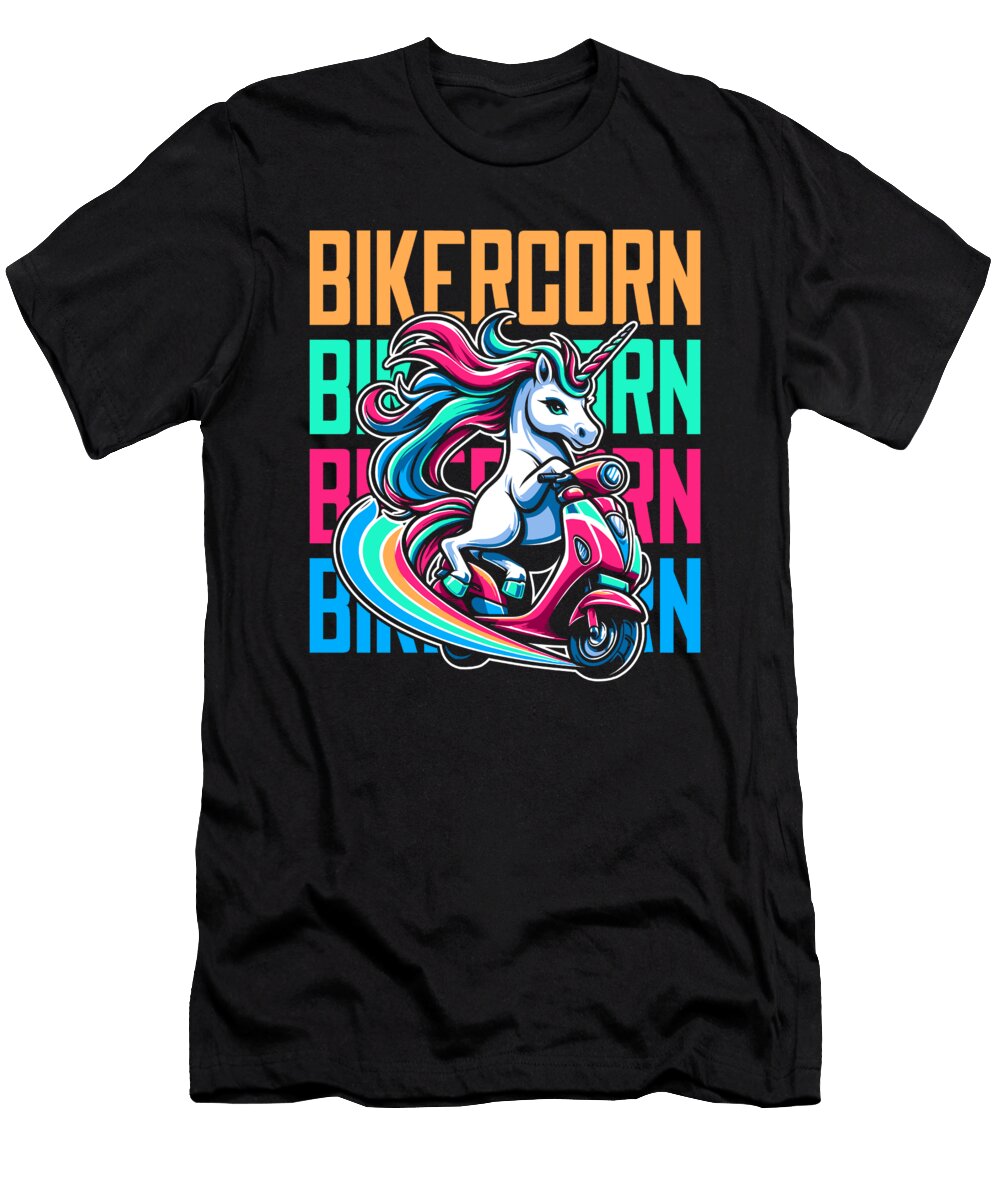 Scootercorn Bike Moped Motorbike Scooter Unicorn Crazy Squirrel T-Shirt
