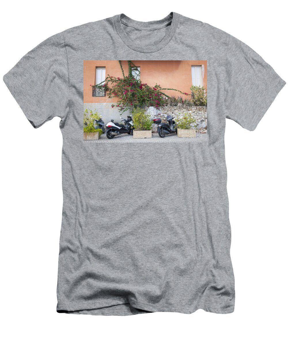 Scooters on Street in Villefranche Sur Mer Elena Elisseeva T-Shirt