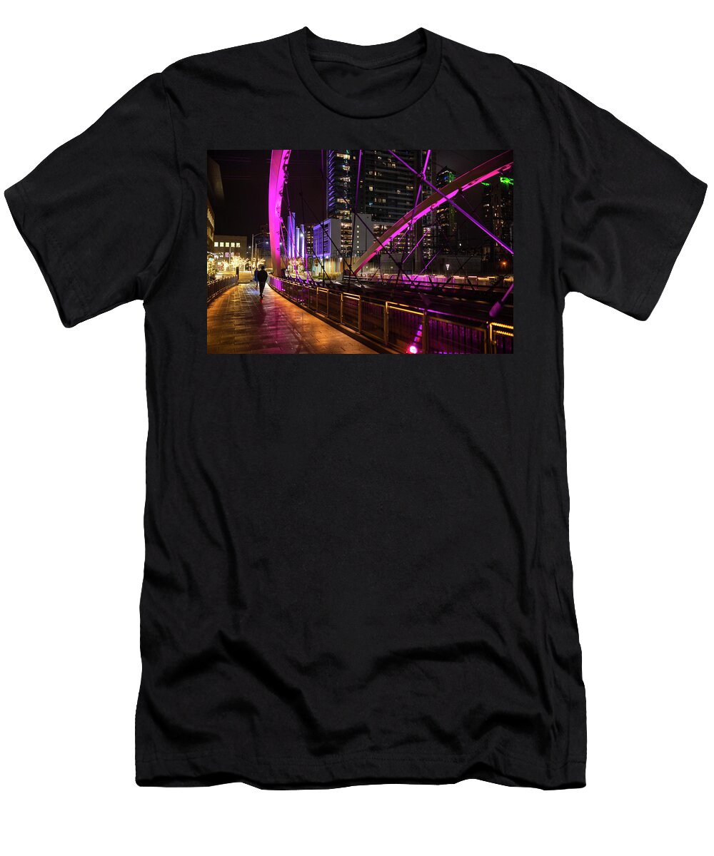 Scooting the Austin Pedestrian Bridge Austin Tx Texas Toby Mcguire T-Shirt