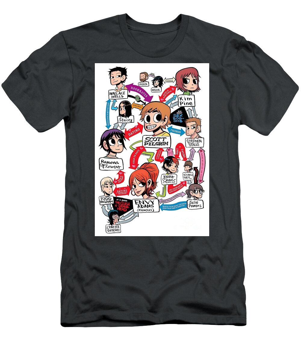 Scott Pilgrim Relationship Map Reynolds Paul T-Shirt