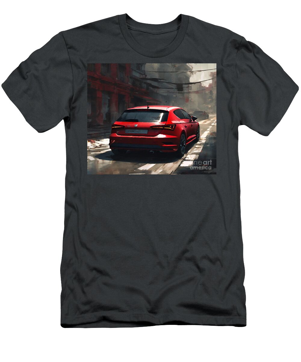 Seat Leon 2020 Rear View Exterior Red Hatchback Cortez Schinner T-Shirt