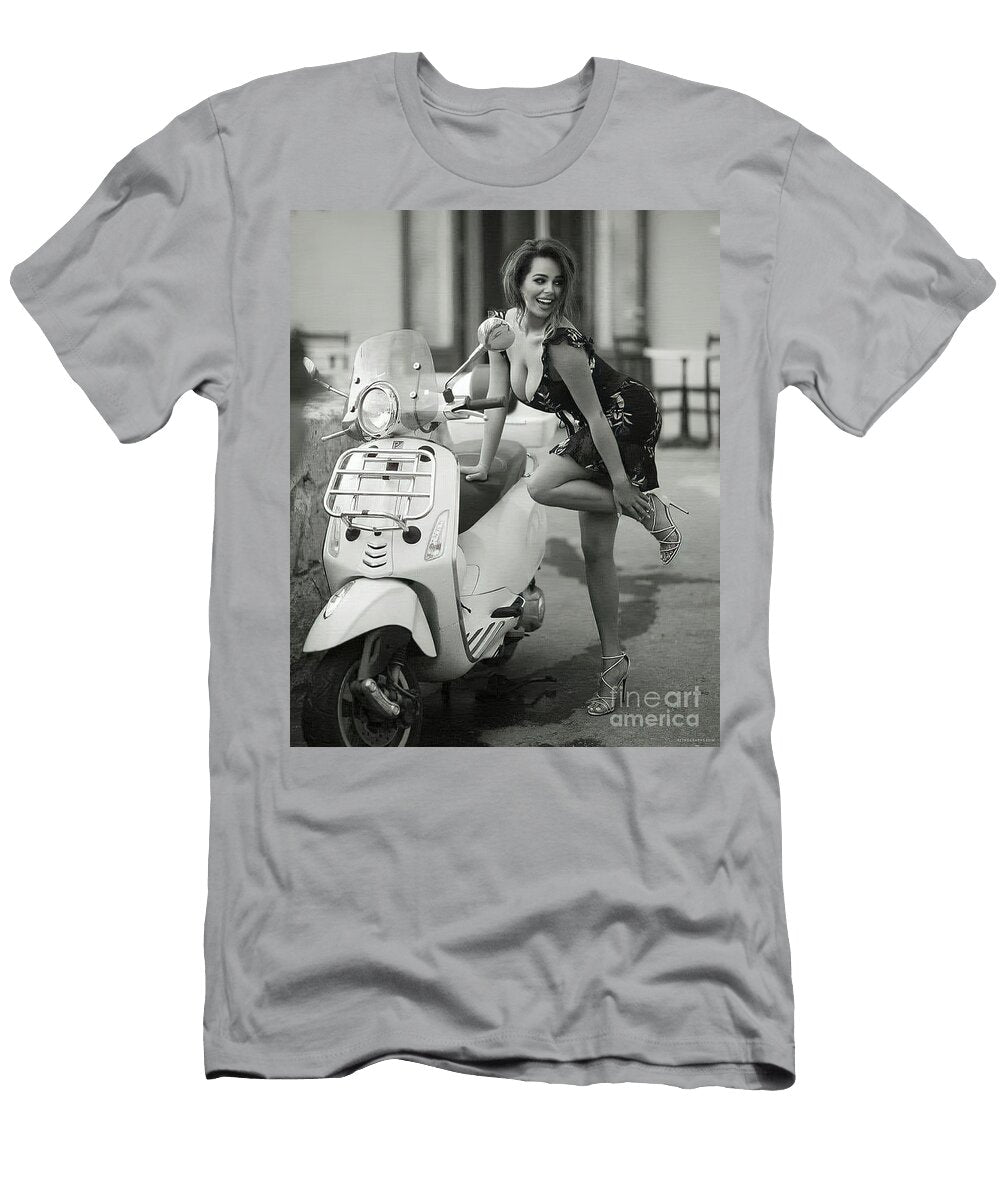 Sexy Model with Motor Scooter Retrographs T-Shirt