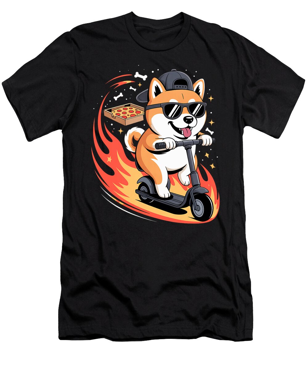 Shiba Inu Dog Scooter Meme Doggo Core Style Studi Alex T-Shirt