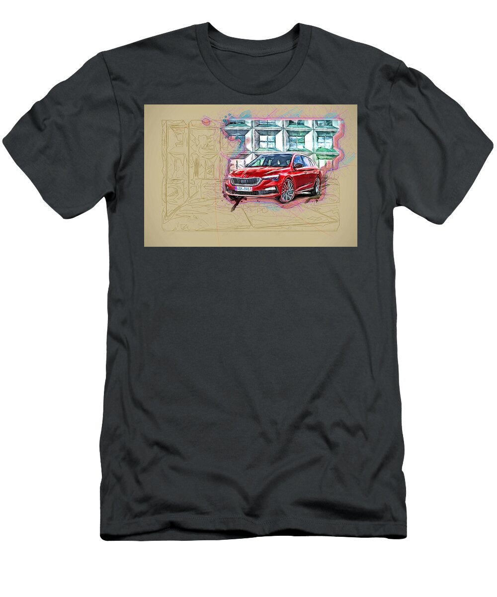 Skoda Scala 2019 Red Hatchback Exterior New Czech Cars Ola Kunde T-Shirt