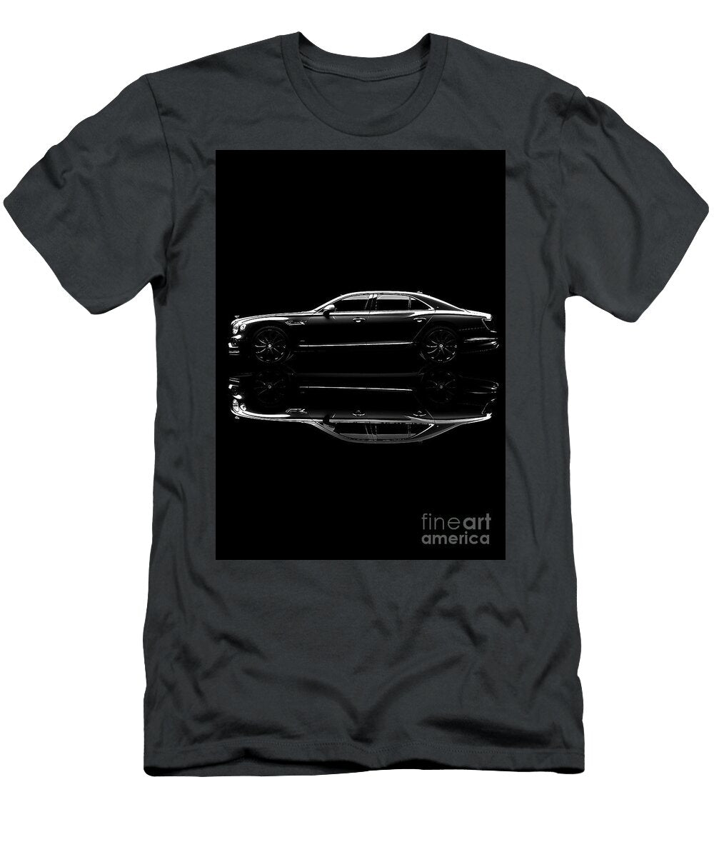 Sleek Black Sedan Reflection Automotive Photography Clark Leffler T-Shirt