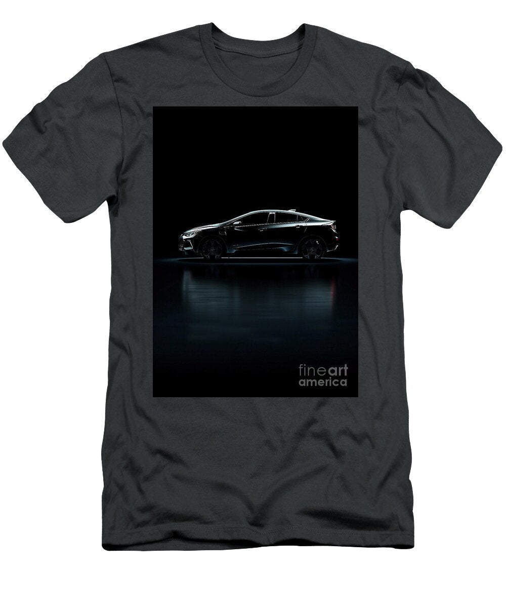 Sleek Black Sedan Side View with Dramatic Lighting Clark Leffler T-Shirt