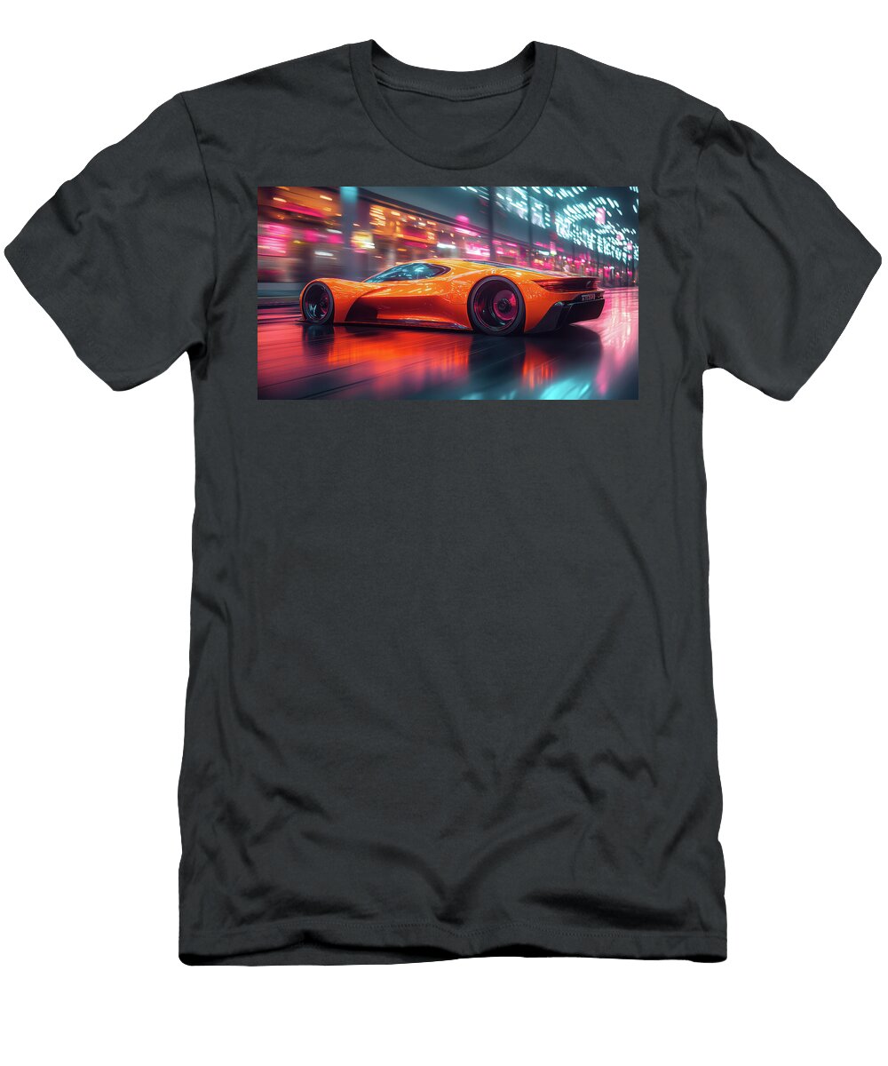 Sleek Orange Sports Car Evie Carrier T-Shirt