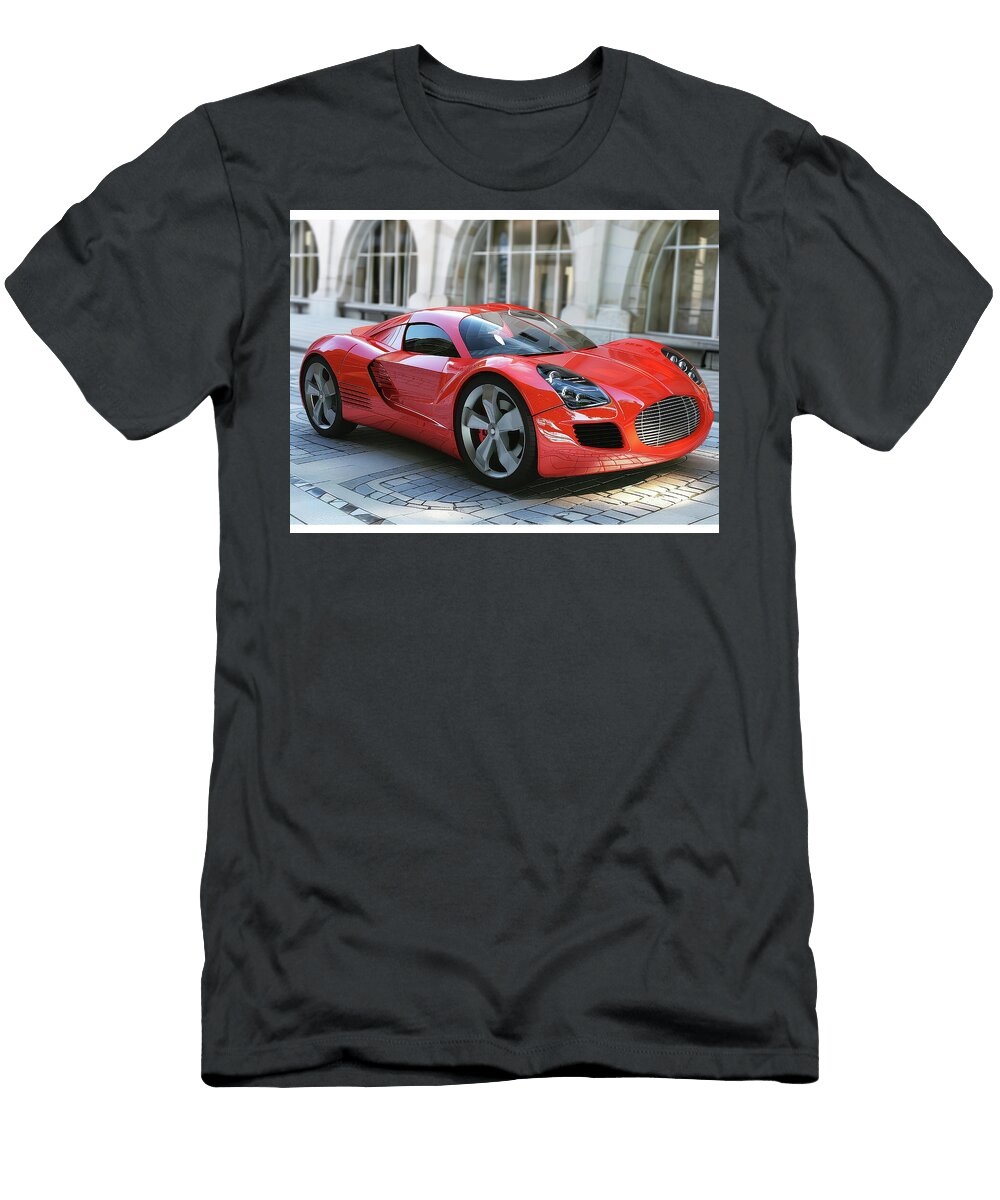 Sleek Red Sports Car Evie Carrier T-Shirt