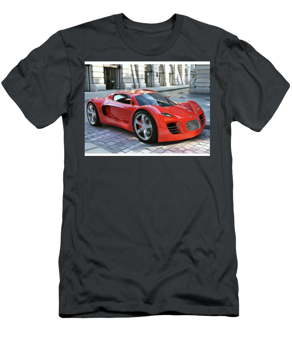 Sleek Red Sports Car in City Evie Carrier T-Shirt