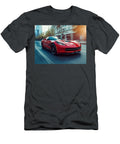 Sleek Red Sports Car on City Street Evie Carrier T-Shirt