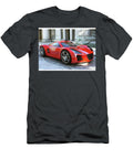 Sleek Red Sports Car on Urban Street Evie Carrier T-Shirt