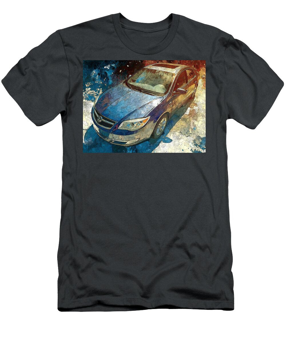 Sleek Sedan in Vibrant Colors Artistic Vehicle Saturn Aura 2007 Sedan Car Painting Artistic Car Pain Hollie Love T-Shirt