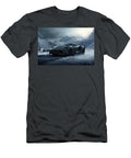 Sleek Sports Car in Snowy Mountains Evie Carrier T-Shirt