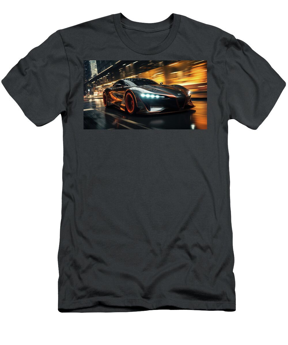 Sleek Sports Car on City Streets Evie Carrier T-Shirt