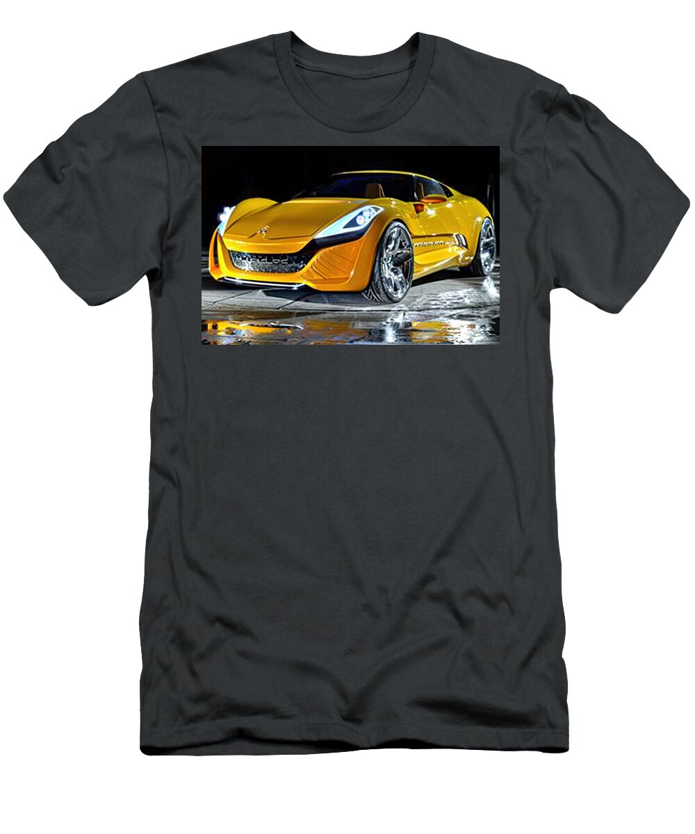 Sleek Yellow Sports Car Evie Carrier T-Shirt