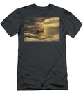 Small Boat Between Light and Darkness in Wintertime Aleksandrs Drozdovs T-Shirt